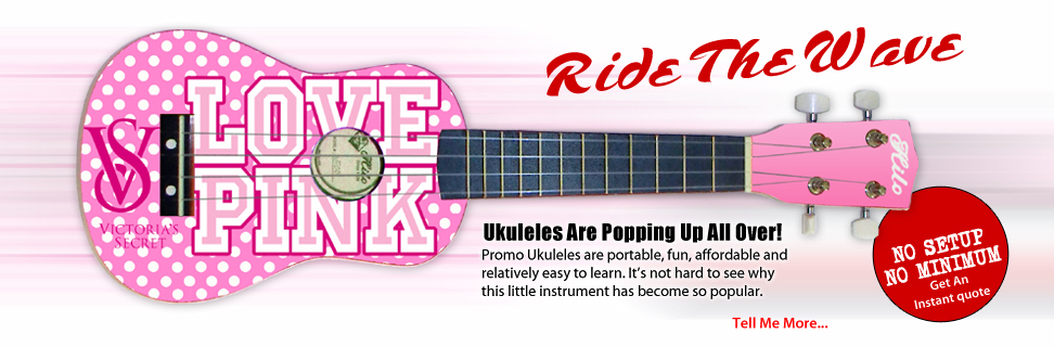 Promotional Ukuleles by Brand O' Guitar Company.